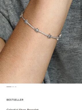 Pandora Silver Star Chain Bracelet - Sparkling Silver Stars